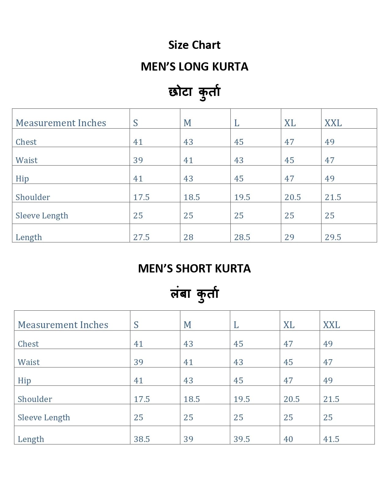 ARTISAN-GLORY-Mens-Kurta-Size-Chart