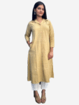 Women's Khadi Cotton Kurta – Elegant Beige Handloom Kurta