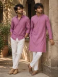 Khadi Cotton Fabric Purple 36 Inch