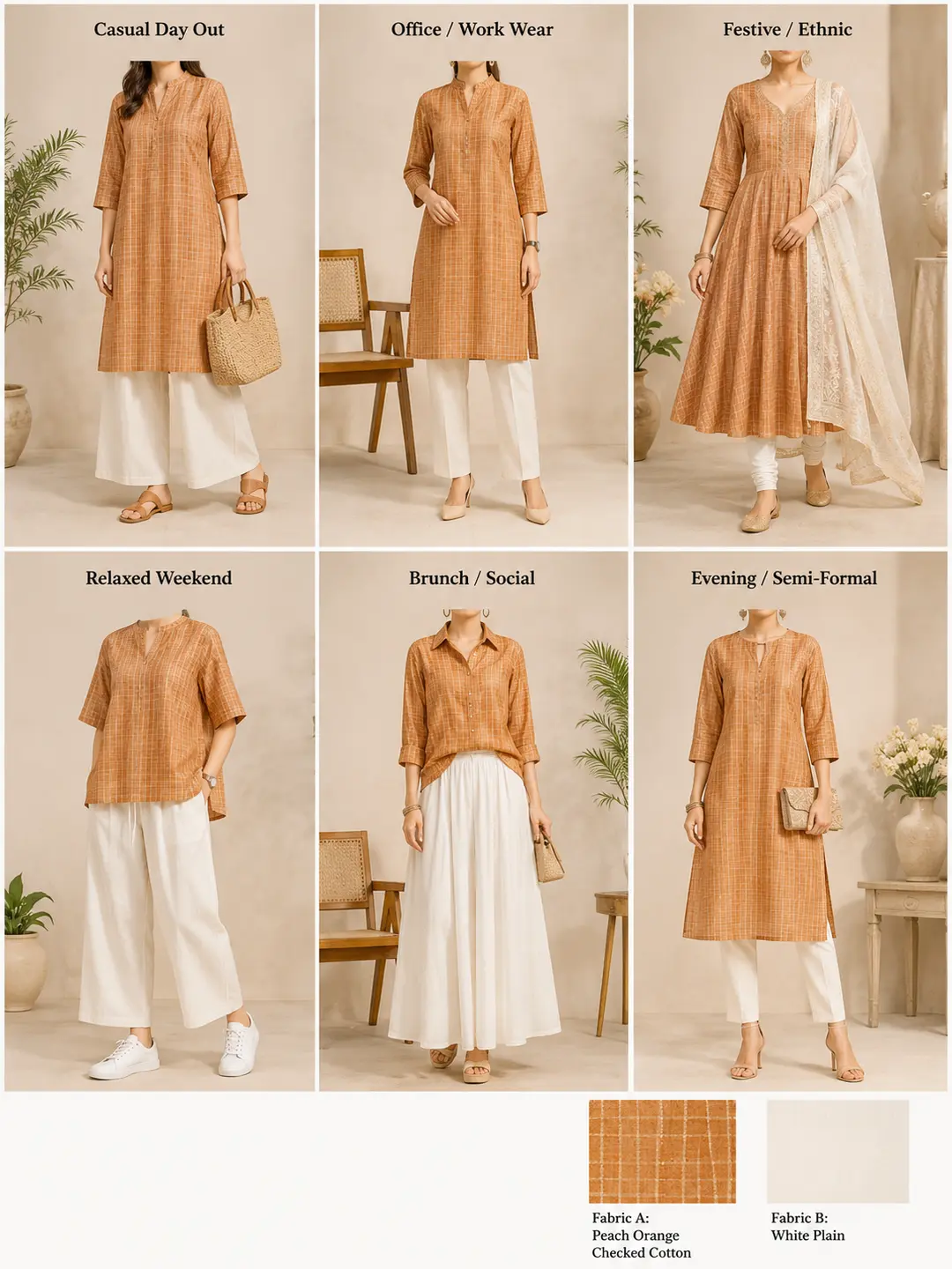 Khadi Cotton Fabric – Orange Line Pattern 44 Inch Width Handloom Fabric Khadi Cotton Fabric – Orange Line Pattern 44 Inch Width Handloom Fabric