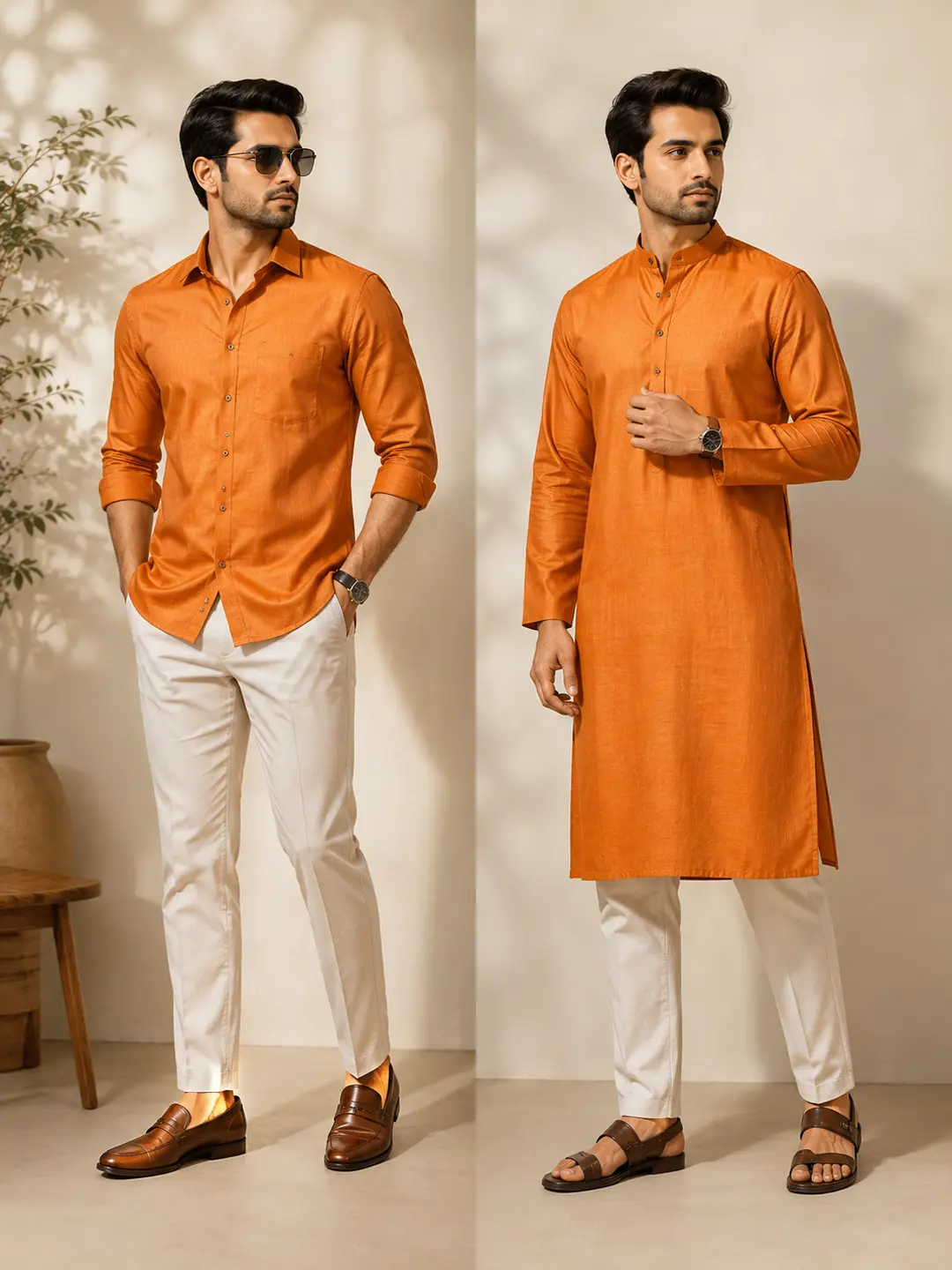 Cotton Fabric Orange - 6 Khadi Cotton Fabric Orange