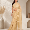 Women's Khadi Cotton Silk Saree – Beige Self-Woven Handloom Saree