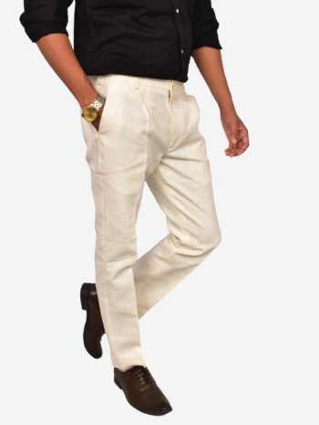 Men's Off-White Formal Pants
