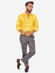 Men's Khadi Cotton Formal Shirt – Light Gold Handloom Shirt