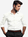 Men's Khadi Cotton Dress Shirt – Classic White Handloom Shirt
