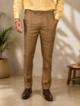 Men's Khadi Cotton Classic Formal Pants – Brown Handloom Trousers