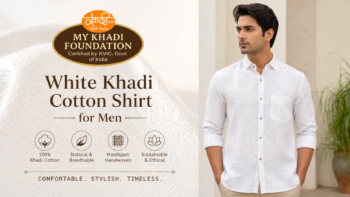 White Khadi Cotton Shirt for Men