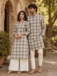 Khadi Fabric Red & Green Plaid Check (1)