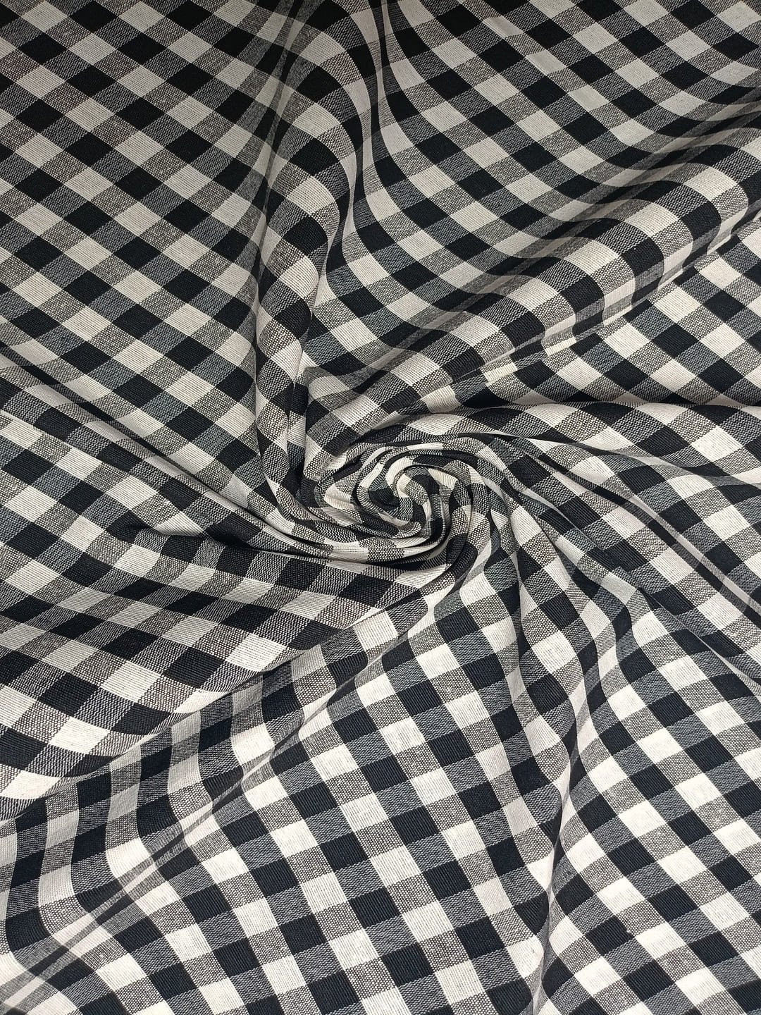 Khadi Fabric Black and White Checkered Pattern(1)