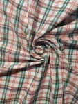 Khadi Fabric Red & Green Plaid Check (1)
