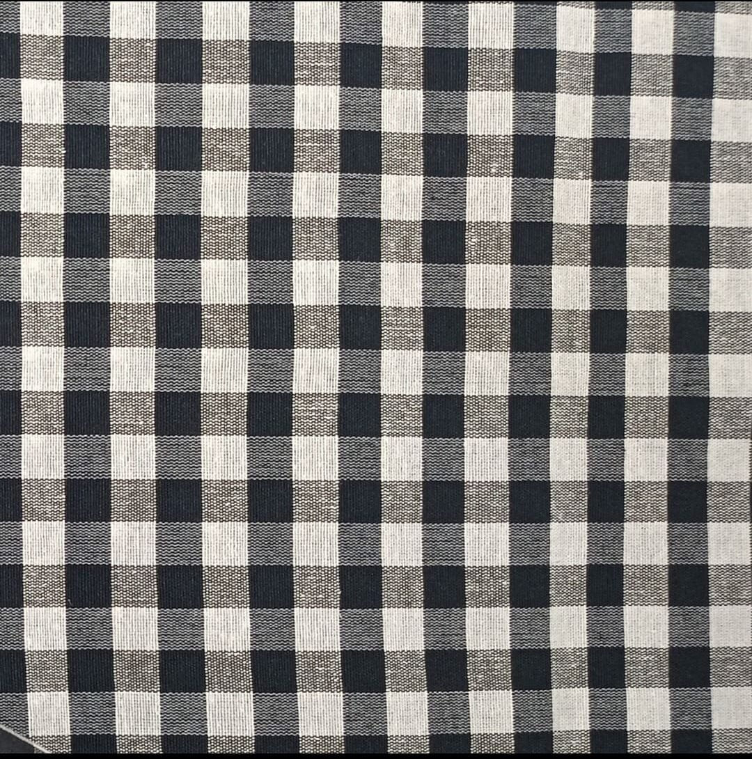 Khadi Fabric Black and White Checkered Pattern(1)