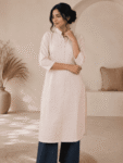Women’s Khadi Cotton Kurta – Peach Blush -1