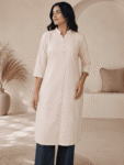 Women’s Khadi Cotton Kurta – Peach Blush -1