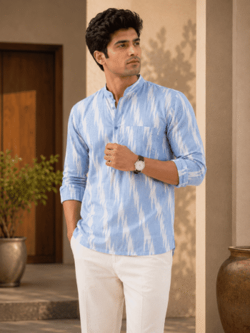 Ice Blue short kurta