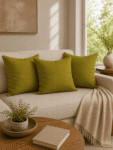 Moss Green Khadi Cushion Cover -1