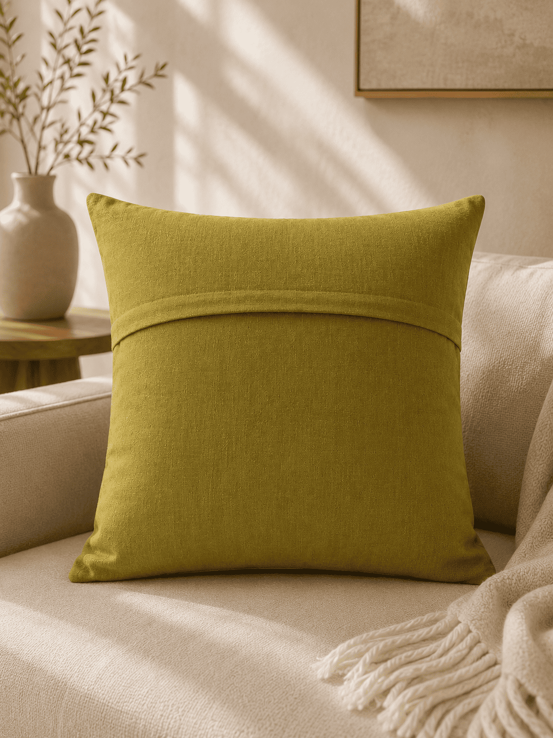 Moss Green Khadi Cushion Cover -4 Moss Green Cushion Cover