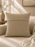 Sand Beige Khadi Cushion Cover -1