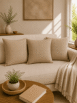 Sand Beige Khadi Cushion Cover -1
