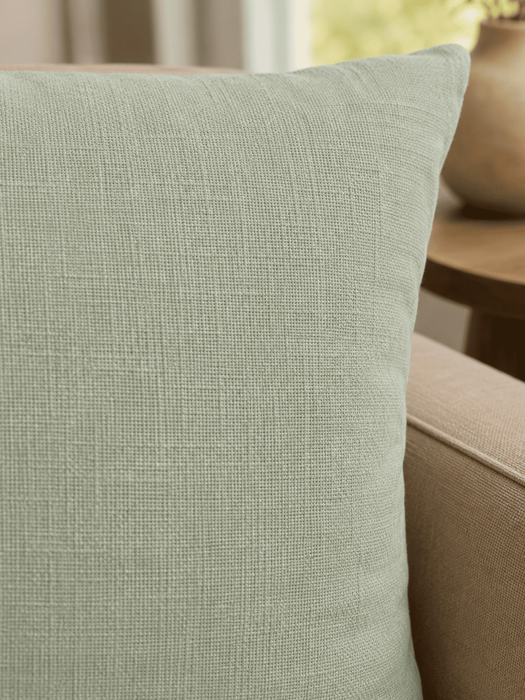 Khadi Cushion Cover -3 Mint Green Cushion Cover