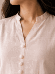 Women’s Khadi Cotton Kurta – Peach Blush -1