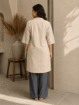 Sand Beige Khadi Cotton kurti – 1