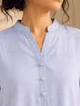Women’s khadi cotton kurta Sky Blue -1