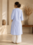 Women’s khadi cotton kurta Sky Blue -1