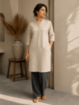 Sand Beige Khadi Cotton kurti – 1