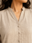 Sand Beige Khadi Cotton kurti – 1