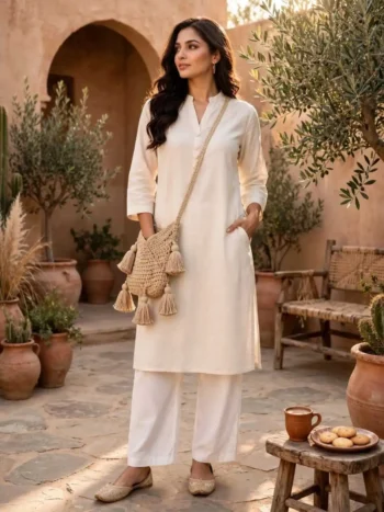 Authentic Women's Khadi Cotton Kurta peach blush in 2026