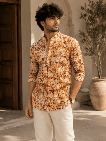 Buy Premium Handcrafted Batik Khadi Short Kurta for Men
