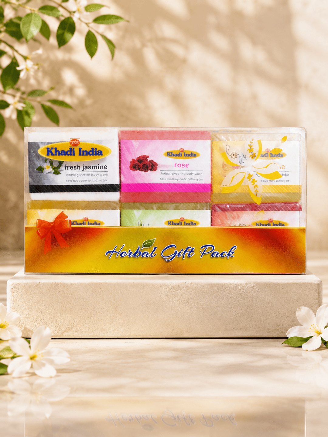 Khadi Natural Herbal Gift Pack - 001 Khadi Natural Herbal Gift Pack Combo Pack of 6 - 125gm Each