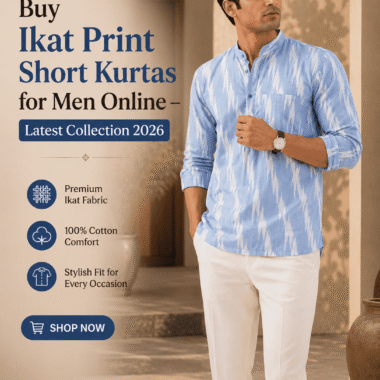 Buy Ikat Print Short Kurtas for Men Online – Latest Collection 2026