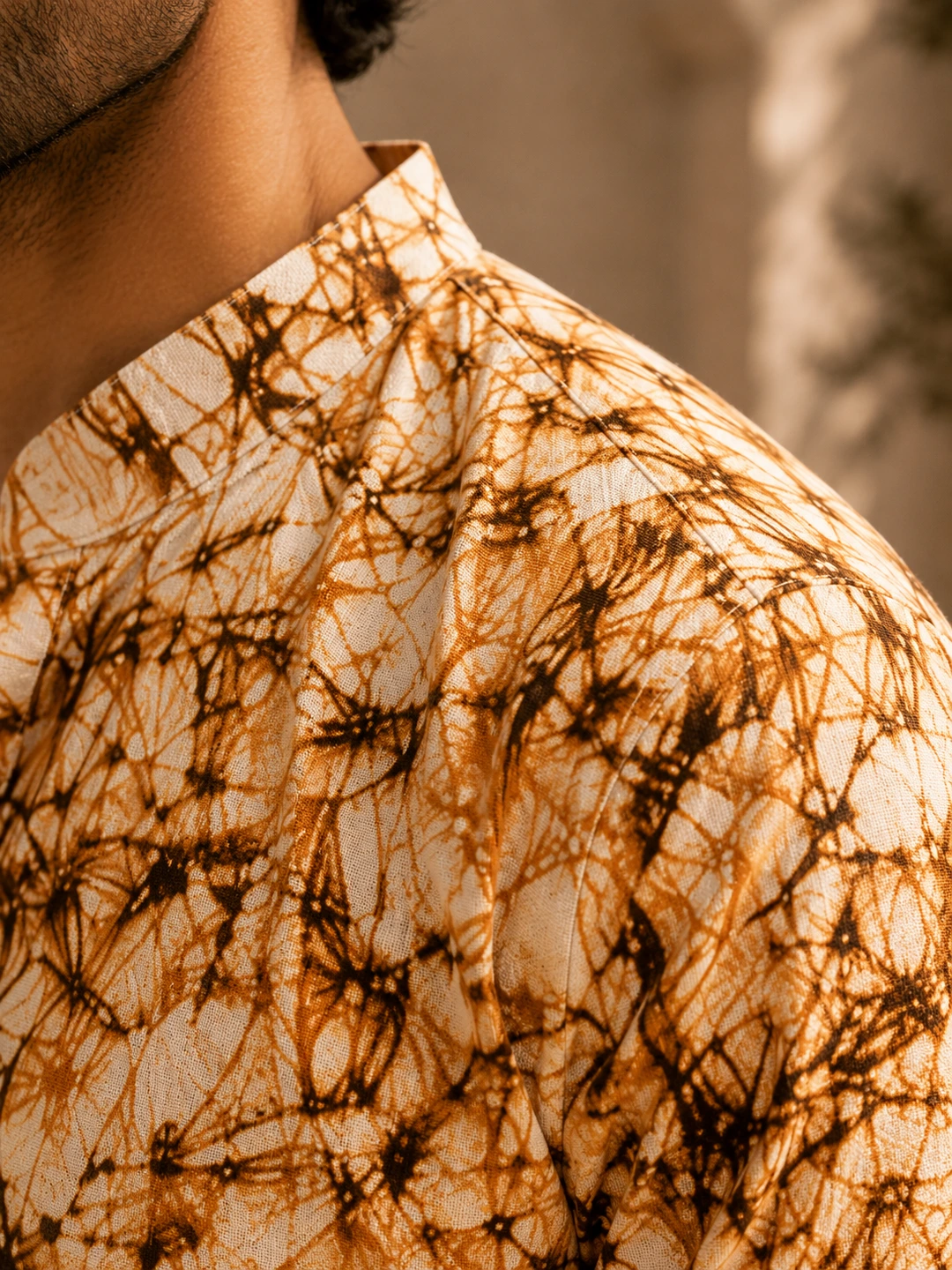 Batik Print Kurta Full Sleeve - 2 Men’s Khadi Cotton Batik Print Kurta