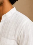 Men’s White Khadi Cotton Short Kurta -2