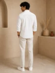 Men’s White Cotton Khadi Shirt – 1