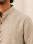Beige Khadi Cotton Textured Shirt – 1