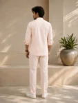 Men’s Peach Pink Khadi Co-Ord Set – 1
