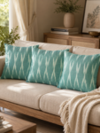 Ikat Aqua Green Cushion Cover – 1