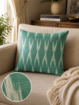 Ikat Aqua Green Cushion Cover – 1