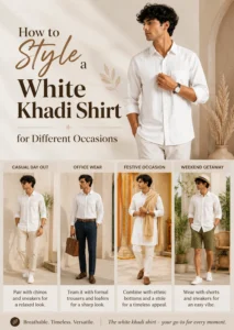 white khadi shirt