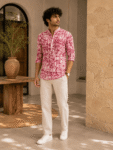Batik Print Khadi Cotton Short Kurta-2