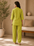 Lime Green Cotton Co-Ord Set-1