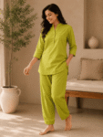 Lime Green Cotton Co-Ord Set-1