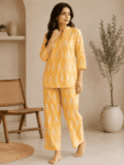 Buy Women’s Yellow Ikat Print Cotton Co-Ord Set Online