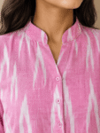 Women’s Pink Ikat Print Cotton Co-Ord Set -1