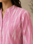 Women’s Pink Ikat Print Cotton Co-Ord Set -1
