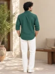 Men’s Dark Green Khadi Shirt  – 1