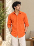 Men’s Premium Orange Khadi Cotton Shirt – 1