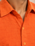 Men’s Premium Orange Khadi Cotton Shirt – 1